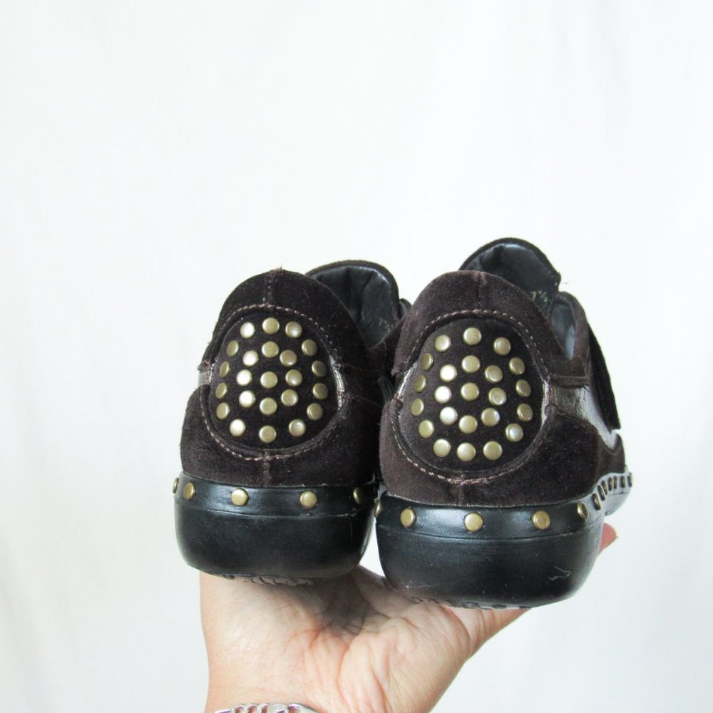 STUART WEITZMAN Metallic Suede Leather Sneakers Brown Suede Studded~MSRP $375 - Picture 14 of 15